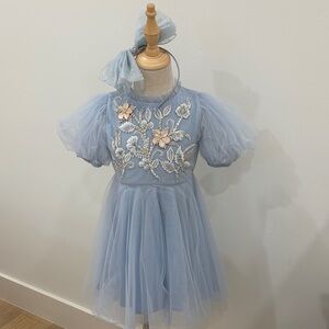 Tutu Du Monde Blue Floral Embellished Dress